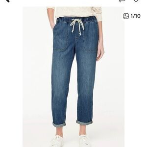 J. Crew Blue Ankle Jeans with Drawstring